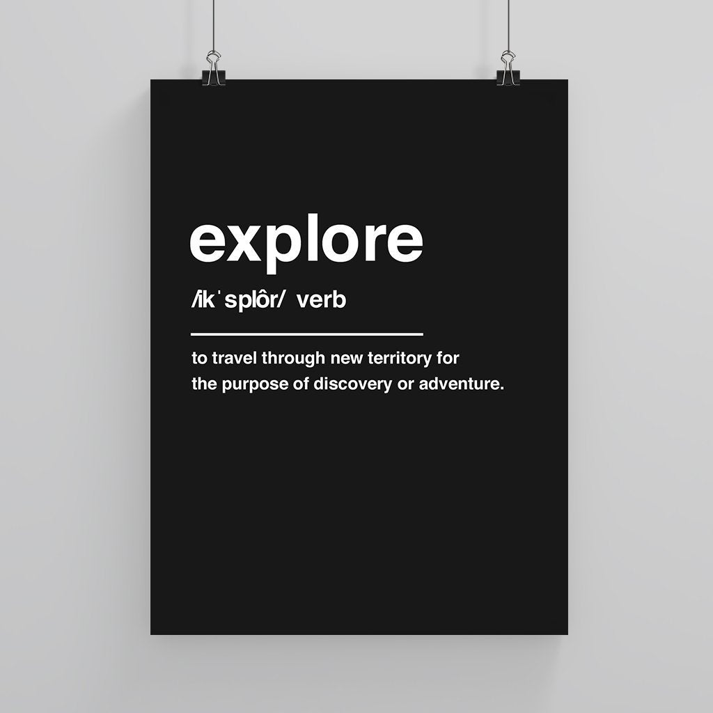 Explore Definition - Custom Travel Posters