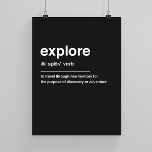 Explore Definition - Custom Travel Posters