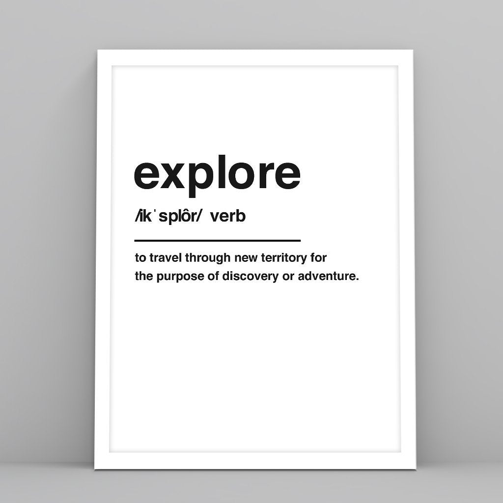 Explore Definition - Custom Travel Posters