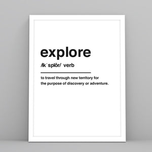 Explore Definition - Custom Travel Posters