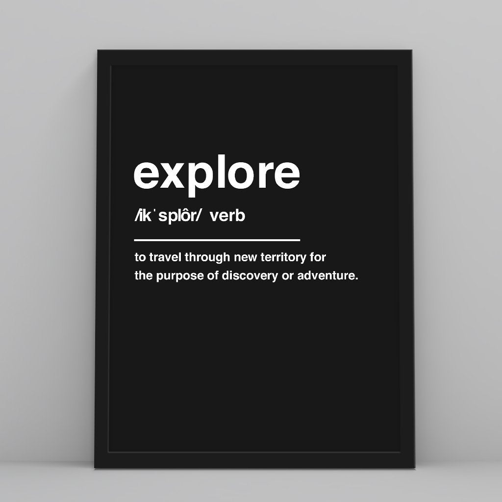 Explore Definition - Custom Travel Posters