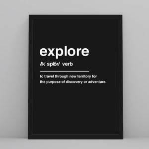 Explore Definition - Custom Travel Posters