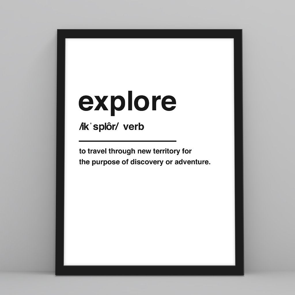 Explore Definition - Custom Travel Posters