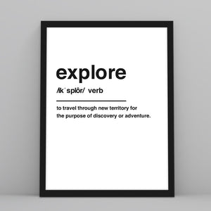 Explore Definition - Custom Travel Posters