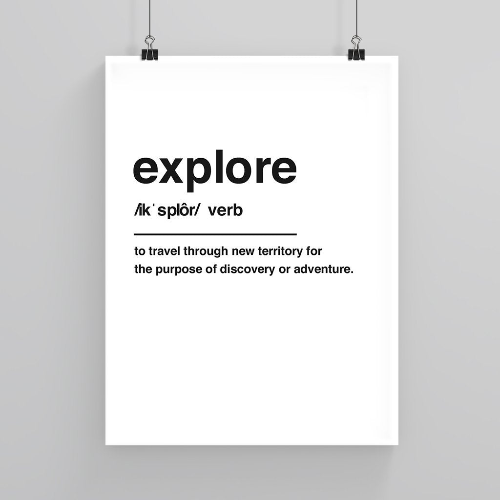 Explore Definition - Custom Travel Posters
