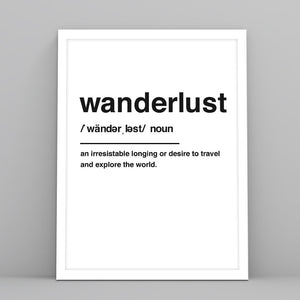 Wanderlust Definition - Custom Travel Posters