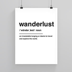 Wanderlust Definition - Custom Travel Posters